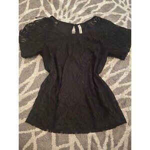 Black Lace NY Collection Short Sleeve Blouse